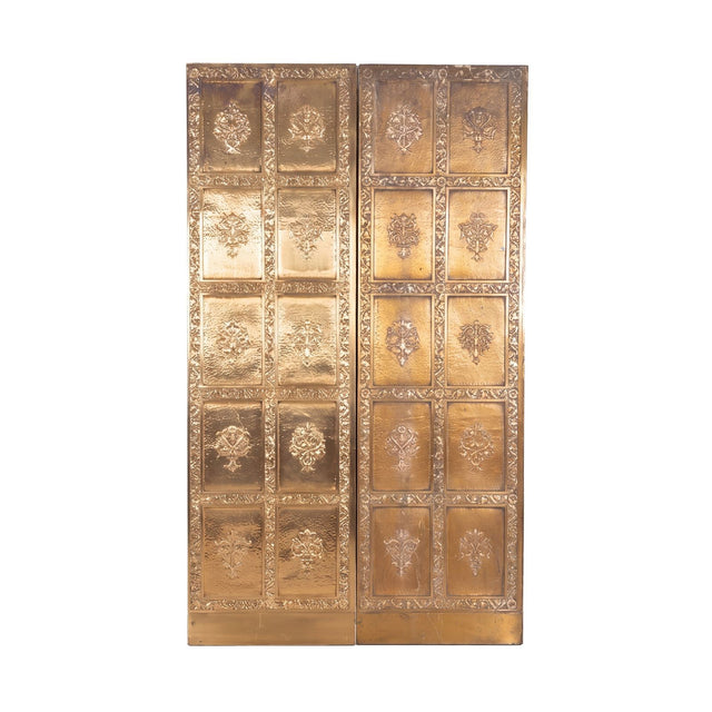 Pair of Brass Architectural Elevator Doors in the style of Louis Sullivan from a Chicago Building 1930c.