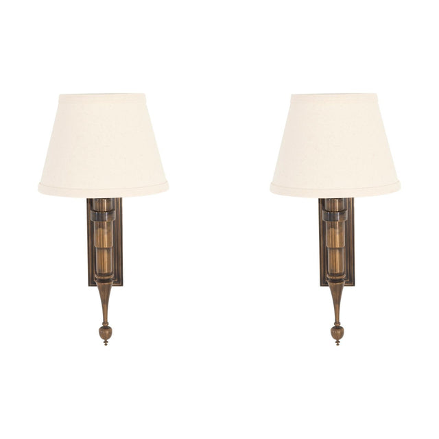 Pair of Custom French Single Library Sconce in Solid Brass, 2000c.