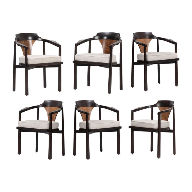 Edward Wormley for Dunbar Six Dining Chairs,Model 935 "Horseshoe Chairs" 1965c.