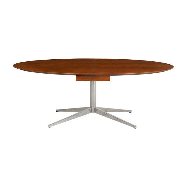 Florence Knoll for Knoll international Oval Desk with Drawer in Walnut 1960