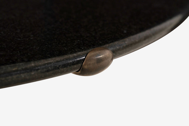 Set of Three Cedric Hartman Bronze & Black Granite Side Tables,1970s