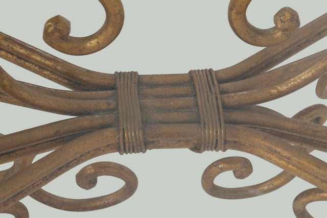 Gilt Wrought Iron Coffee Table in the Style of Maison Jansen