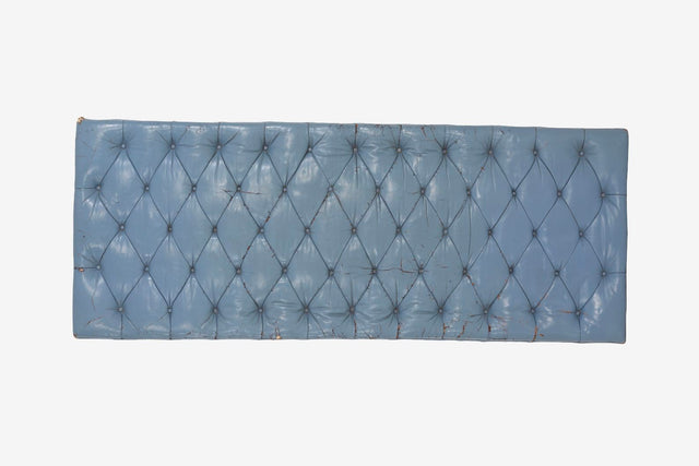 Kipp Stewart for Calvin Furniture Blue Leather Diamond Tufted Daybed c. 1960