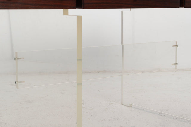 Poul Nørreklit Rosewood and Lucite Executive Desk for Sigurd Hansen, Denmark, 1960s