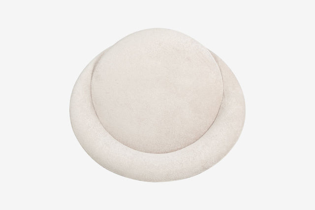 Milo Baughman Style Satellite Chaise in Tan Faux Fur, 1970