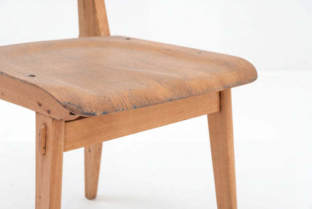 Jean Prouvé, Rare Pair of Chaise Standard Tout Bois, France, circa 1950