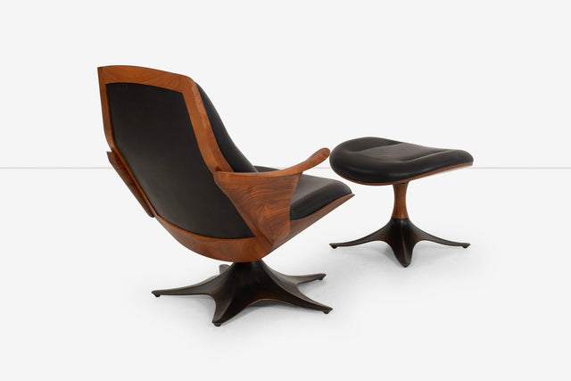 Thomas Moser "Kinesis" Swivel Chair and Swivel Ottoman
