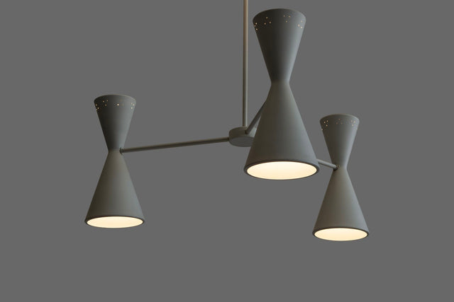 Stilnovo Style Three Arm Chandelier