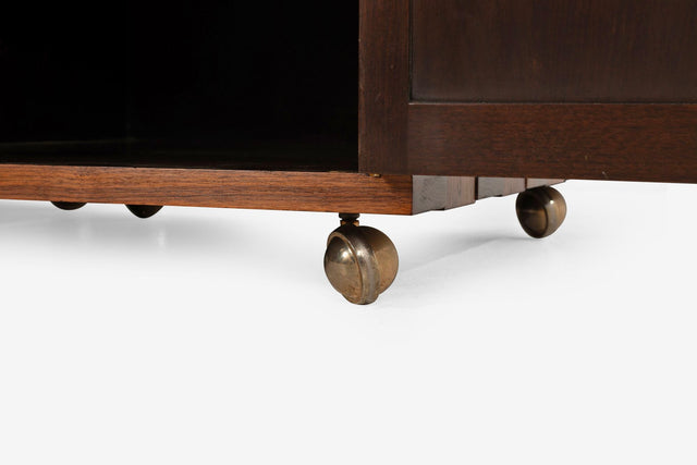 Edward Wormley for Dunbar Janus Group, Pair of End Tables on Casters 1958