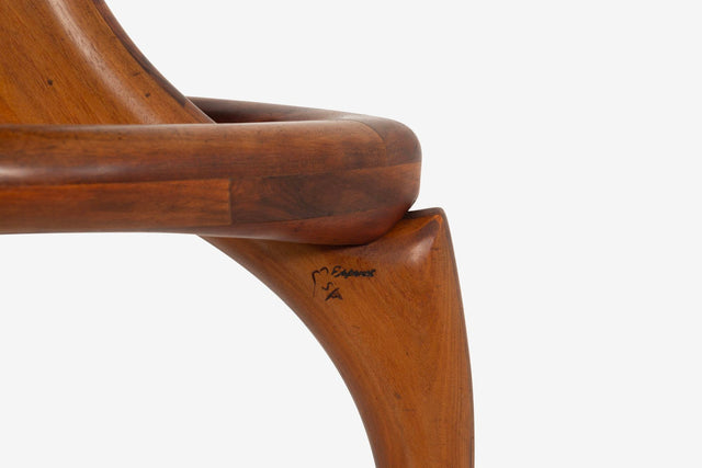 Arthur Espenet Carpenter Three Leg Counter Stool in Walnut, California Craft