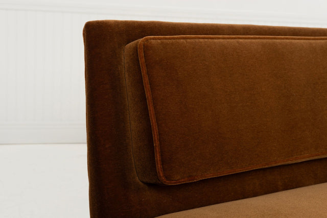 Harvey Probber Rare Slipper Sofa Mahogany Wood and Mohair c. 1955