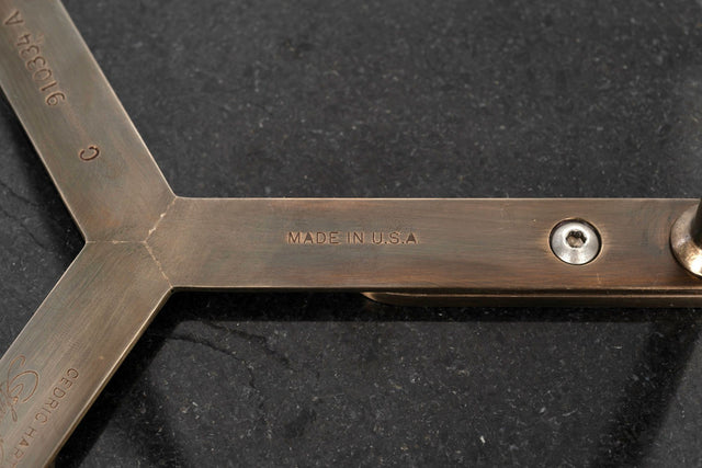 Set of Three Cedric Hartman Bronze & Black Granite Side Tables,1970s