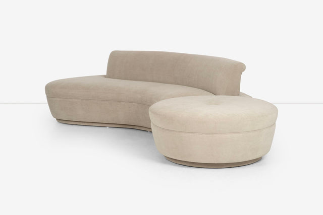 Adrian Pearsall and/or Kagan Style Sofa Sectional with Removable Pouf