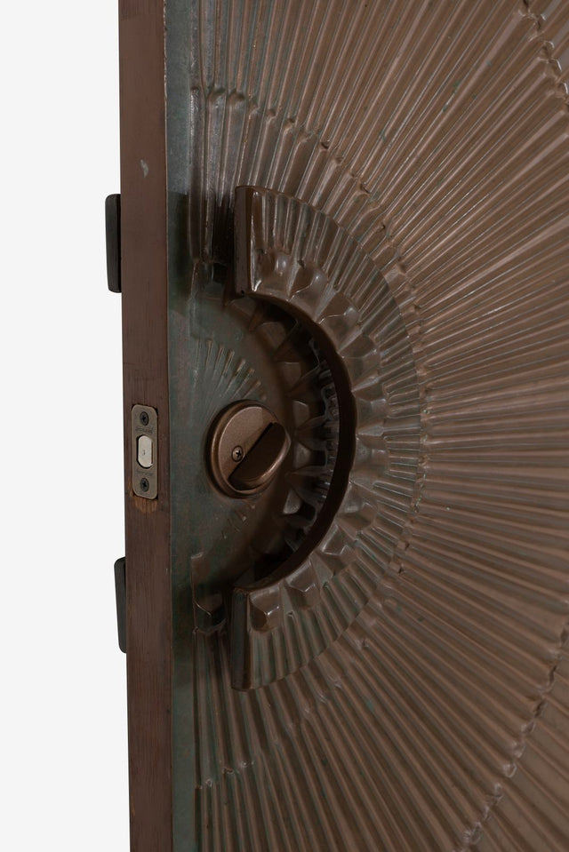 Billy Joe McCarroll and David Gillespie Bronze Brutalist Heroic Sunburst Doors 1970's