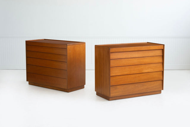 Edward Wormley for Dunbar Set of 3 Louver Drawer Dressers