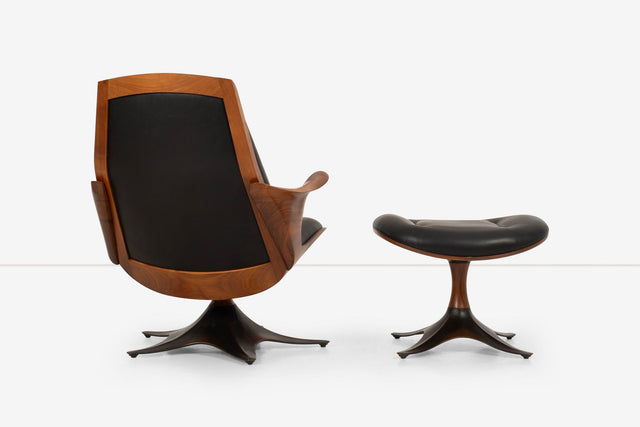 Thomas Moser "Kinesis" Swivel Chair and Swivel Ottoman
