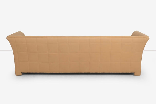 John Mascheroni for Swaim Furniture Quilted Tan Three Seat Sofa 1970's