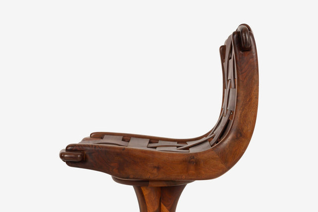 Arthur Espenet Carpenter Three Leg Counter Stool in Walnut, California Craft
