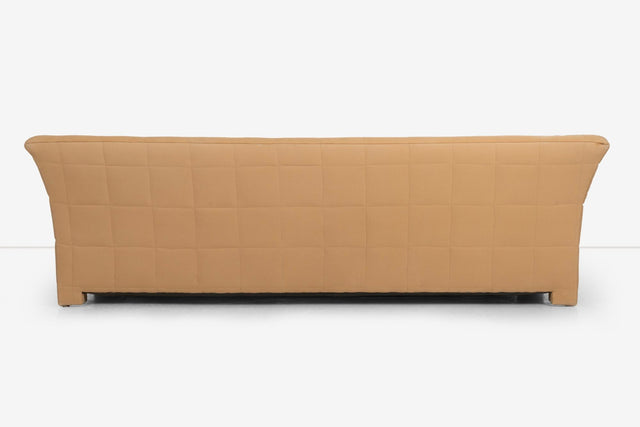 John Mascheroni for Swaim Furniture Quilted Tan Three Seat Sofa 1970's