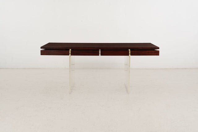 Poul Nørreklit Rosewood and Lucite Executive Desk for Sigurd Hansen, Denmark, 1960s
