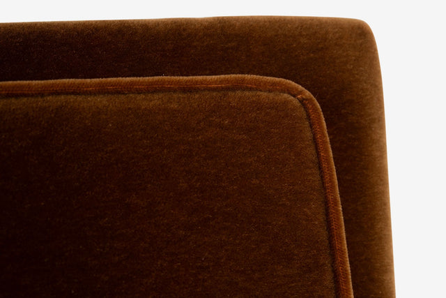 Harvey Probber Rare Slipper Sofa Mahogany Wood and Mohair c. 1955
