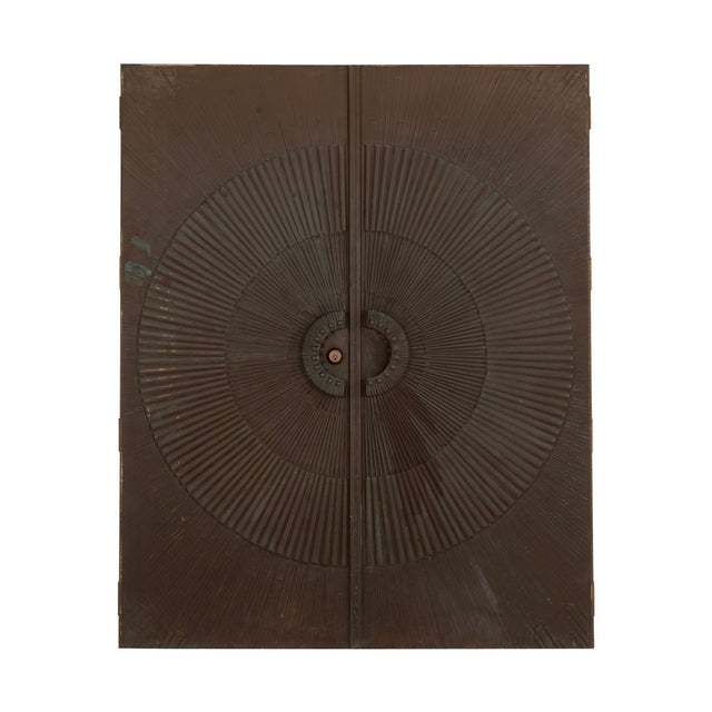 Billy Joe McCarroll and David Gillespie Bronze Brutalist Heroic Sunburst Doors 1970's