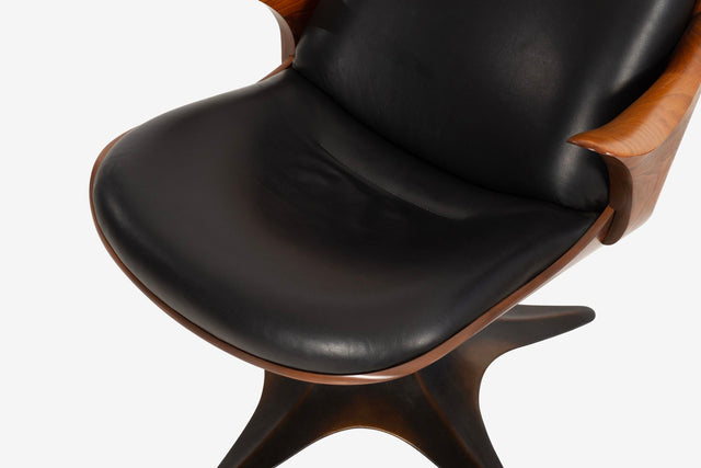 Thomas Moser "Kinesis" Swivel Chair and Swivel Ottoman