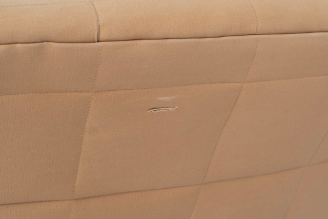 John Mascheroni for Swaim Furniture Quilted Tan Three Seat Sofa 1970's