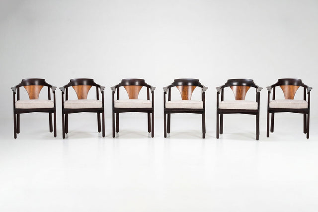 Edward Wormley for Dunbar Six Dining Chairs,Model 935 "Horseshoe Chairs" 1965c.