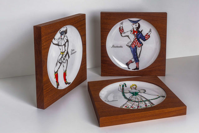 Piero Fornasetti Maschere Italian plates, Set of Three