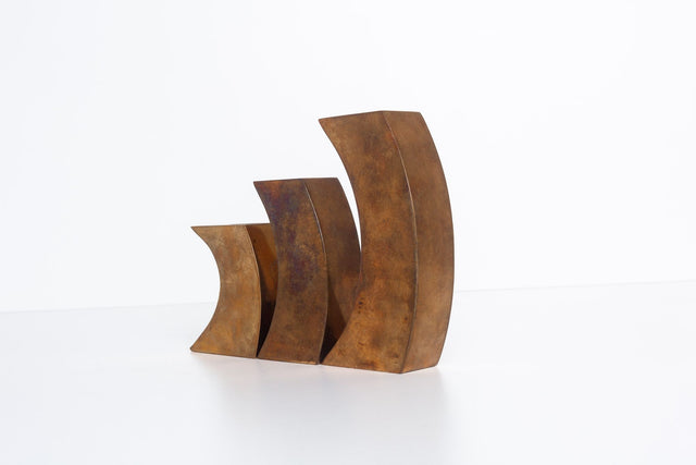 Set of Solid Bronze Candle Holders by Monique Gerber