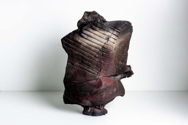 Poul Soldner Raku-Fired Crazed Pedestal Piece