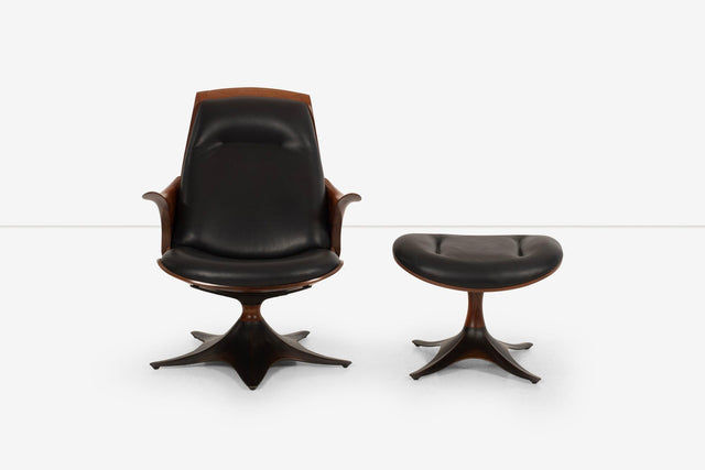 Thomas Moser "Kinesis" Swivel Chair and Swivel Ottoman