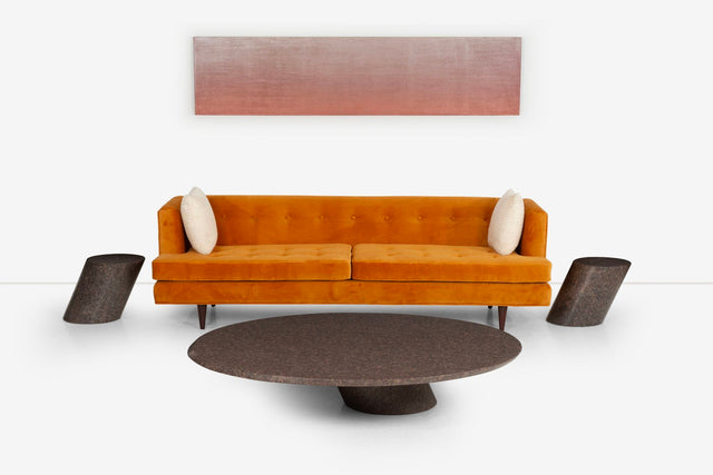 Pair of Lucia Mercer End Tables for Knoll 1982 in Custom Sierra Brown Granite