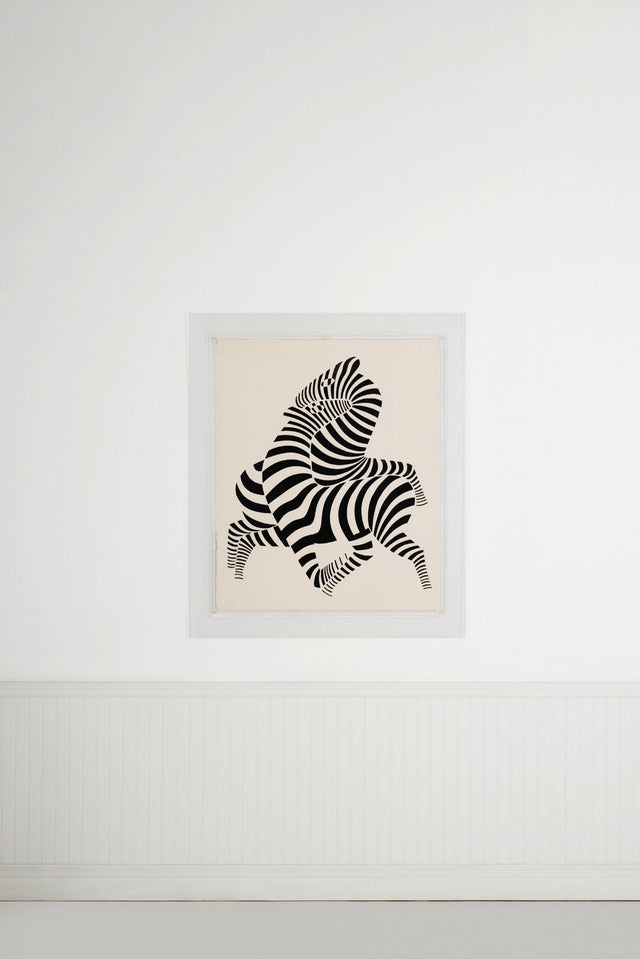 Victor Vasarely White “Zebra” Lithograph / Relief, Edition of 150, 1989