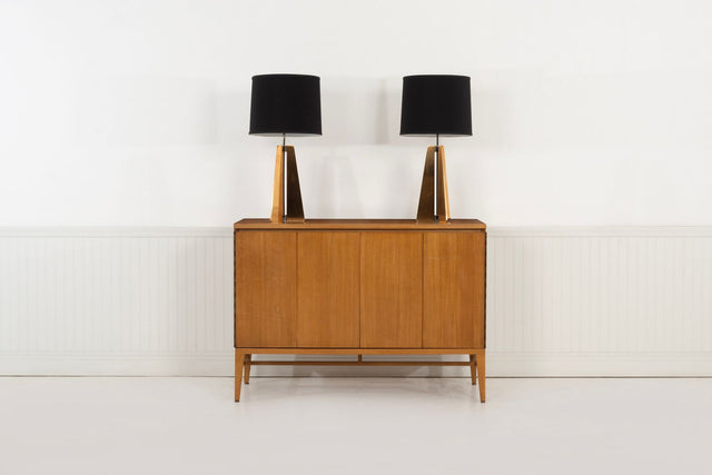 Pair of Custom Solid Brass Obelisk Table Lamps, Circa 2000