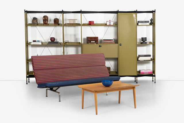 Charles Eames for Herman Miller Sofa Compact in Jacobs Coat fabric by Alexander Girard