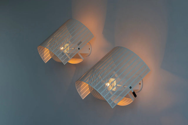 Pair of Mario Botta for Artemide Shogun White Wall Sconces, 1986