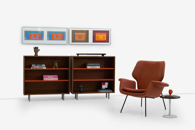 Pair of George Nelson Bookcases for Herman Miller in Walnut, 1950