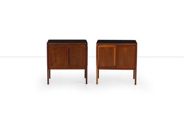 Jack Cartwright for Founders Furniture Walnut and Slate Nightstands, 1960