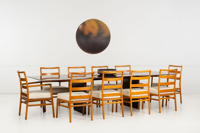 T.H. Robsjohn-Gibbings for Widdicomb, Ladder-Back Dining Chairs, Set of Ten, c. 1955
