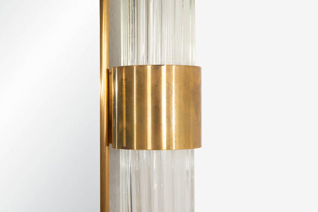Monumental Murano Glass Mirror with Solid Brass Details, Italy, 1965