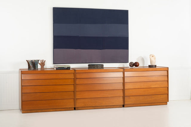 Edward Wormley for Dunbar Set of 3 Louver Drawer Dressers