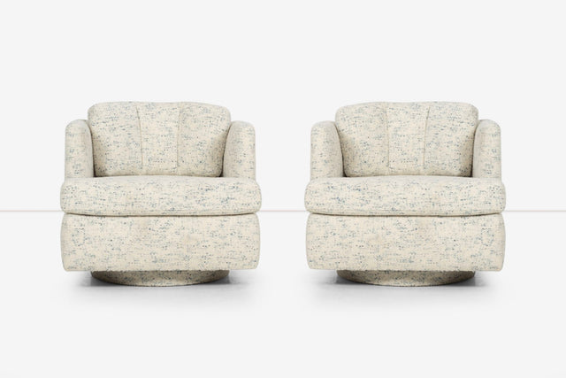 Pair of Attributed to Harvey Probber Hexagonal Swivel Lounge Chairs