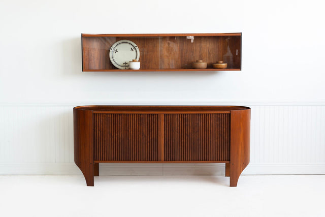Henry P. Glass for Richbilt Manufacturing Company Cylindra Cabinet with Wall-Mounted Hutch, 1966