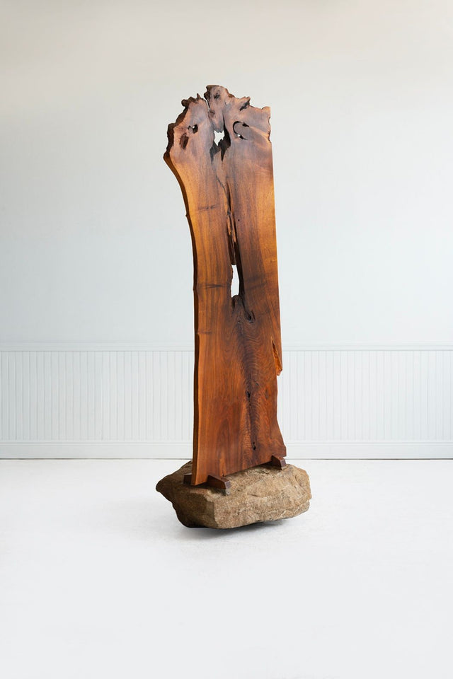 George Nakashima English Walnut Free-Edge Room Divider on Granite Base, 1955