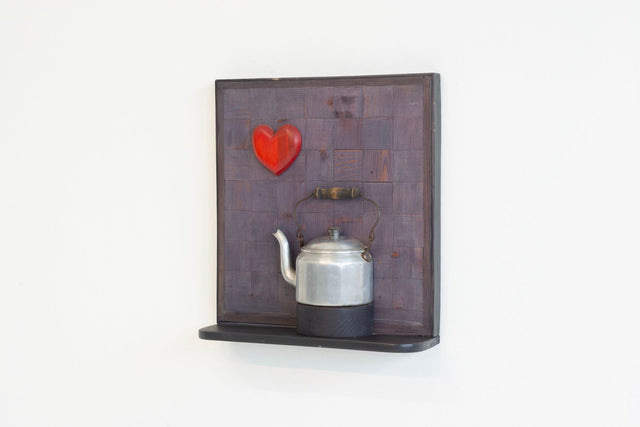 Max Neufeldt “Heart and Kettle” Assemblage Collage, Santa Barbara 1975