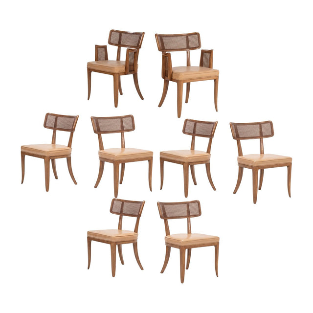 Set of Eight Edward Wormley for Dunbar Curved-Back Dining Chairs, 1948