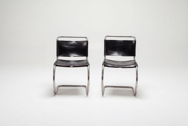 Pair of Ludwig Mies van der Rohe for Knoll MR10 Chairs 1970 c.