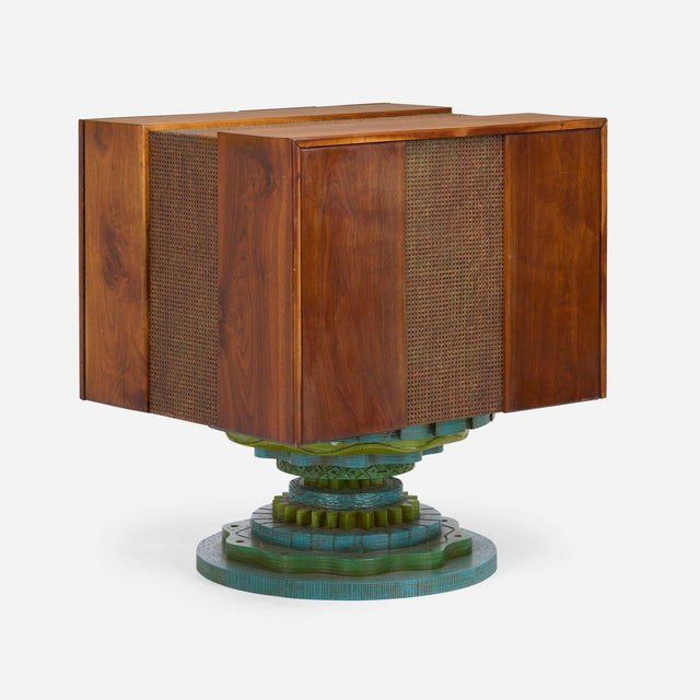 Phillip Lloyd Powell Rotating Walnut Case / Bar, 1965